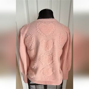 Sew In Love Blush Heart Knit Sweater